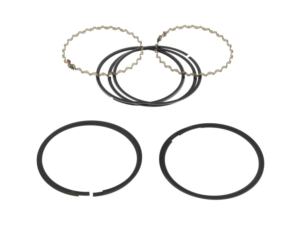 +0.010in. Size Cast Piston Rings. Fits Evolution Big Twin 1984-1999 & 1200cc Sportster 1988-2003.
