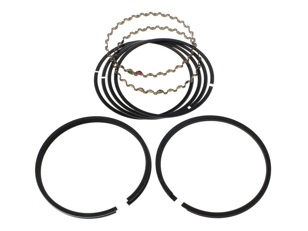 +0.010in. Oversize Piston Rings. Fits Evolution Big Twin 1984-1999 & 1200cc Sportster 1988-2003.