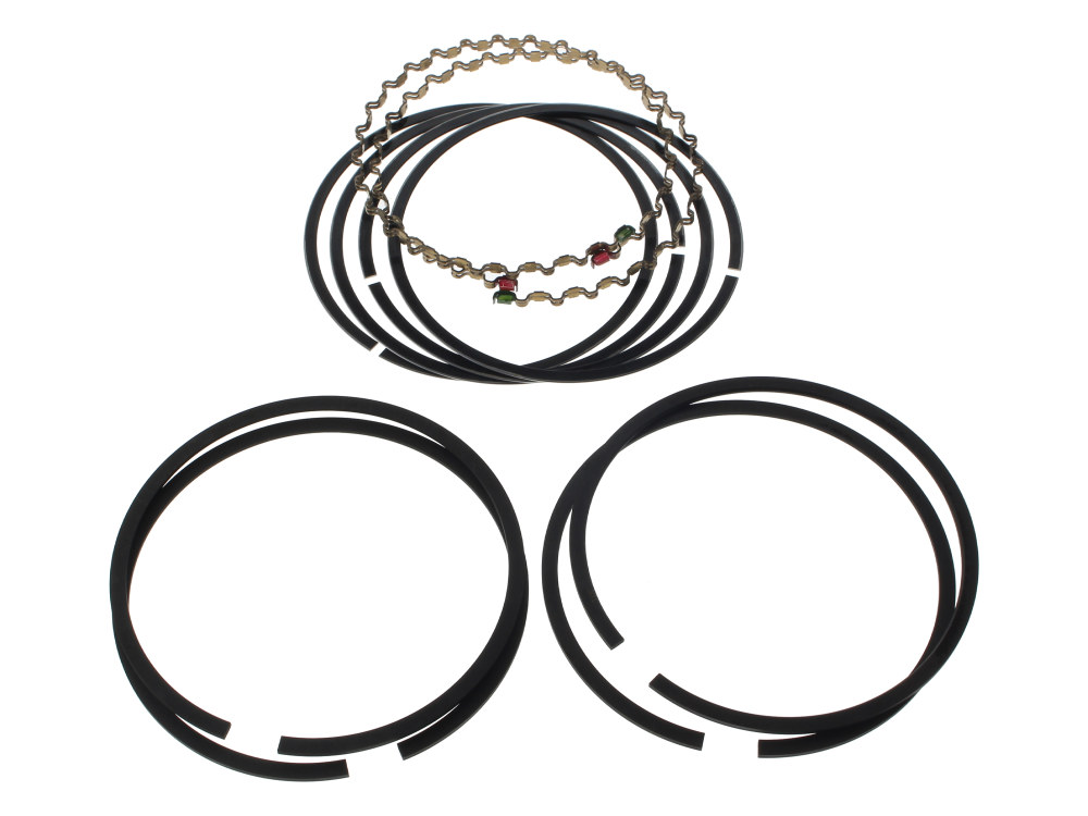 +0.020in. Oversize Cast Piston Rings. Fits Evolution Big Twin 1984-1999 & 1200cc Sportster 1988-2003.