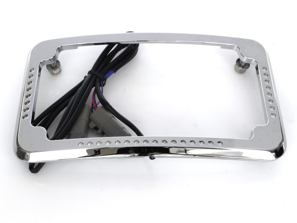Indian Motorcycle Curved License Plate frame with LED Brake Light