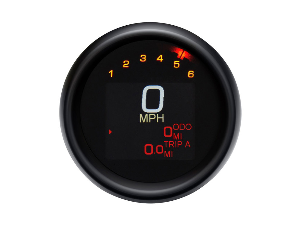 3-3/8in. Round KPH Speedometer with Tachometer – Black. Fits Dyna & Sportster 1994-2003.