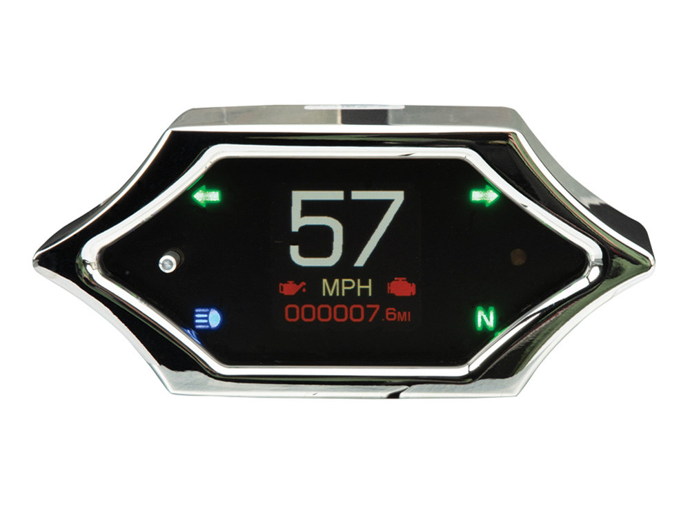 4-1/2in. x 2in. Spike KPH Speedometer - Chrome