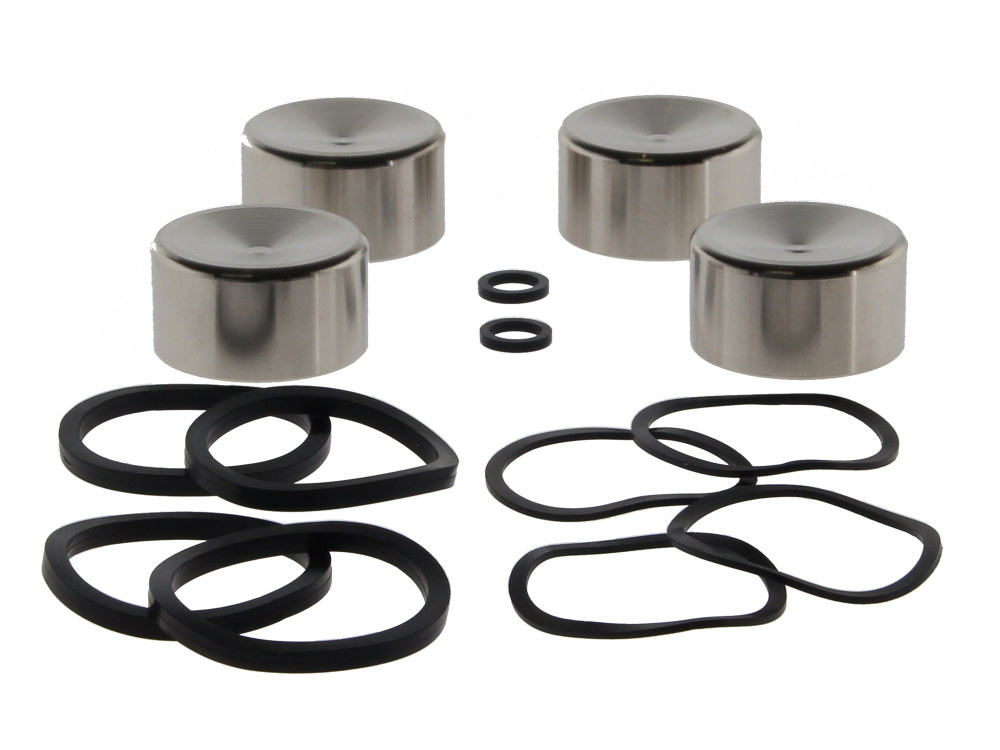 Front & Rear Caliper Rebuild Kit with Pistons & Seals. Fits Big Twin 2000-2007 & Sportster 2000-2003.
