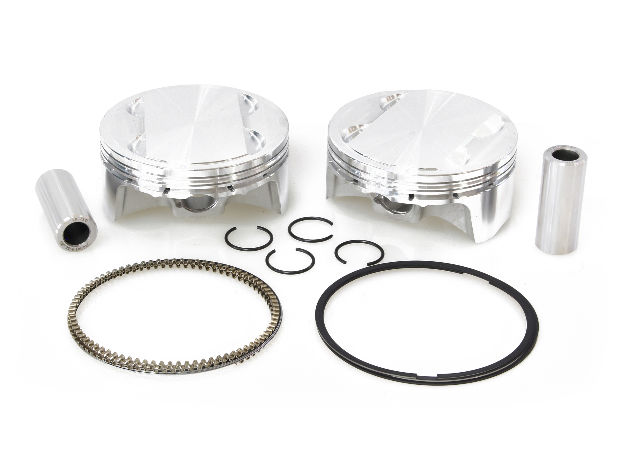 Rollies Speed Shop 128ci Big Bore Kit with Highlighted Fins - Black. Includes CP Carrillo 12.0:1 Compression Piston Kit. Fits Milwaukee-Eight 2017up 114ci or 117ci Engine