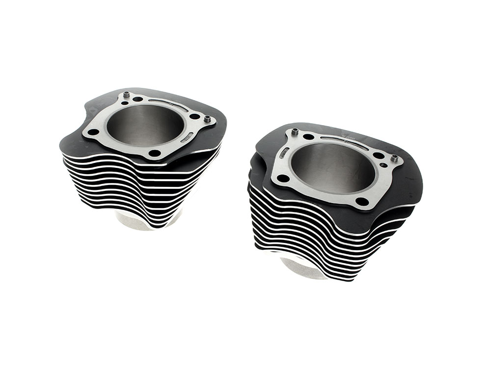 4.250in. Bore Cylinder Set - Black with Highlighted Fins. Fits Milwaukee-Eight 2017up
