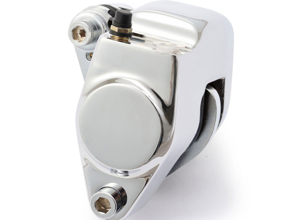 OEM Style Front Left Brake Caliper - Chrome. Fits Big Twin & Sportster 1984-1999.