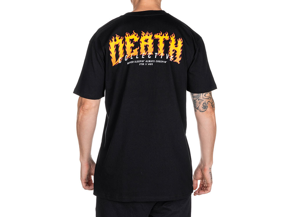 Death Collective Fire T-Shirt - Black. XX-Large