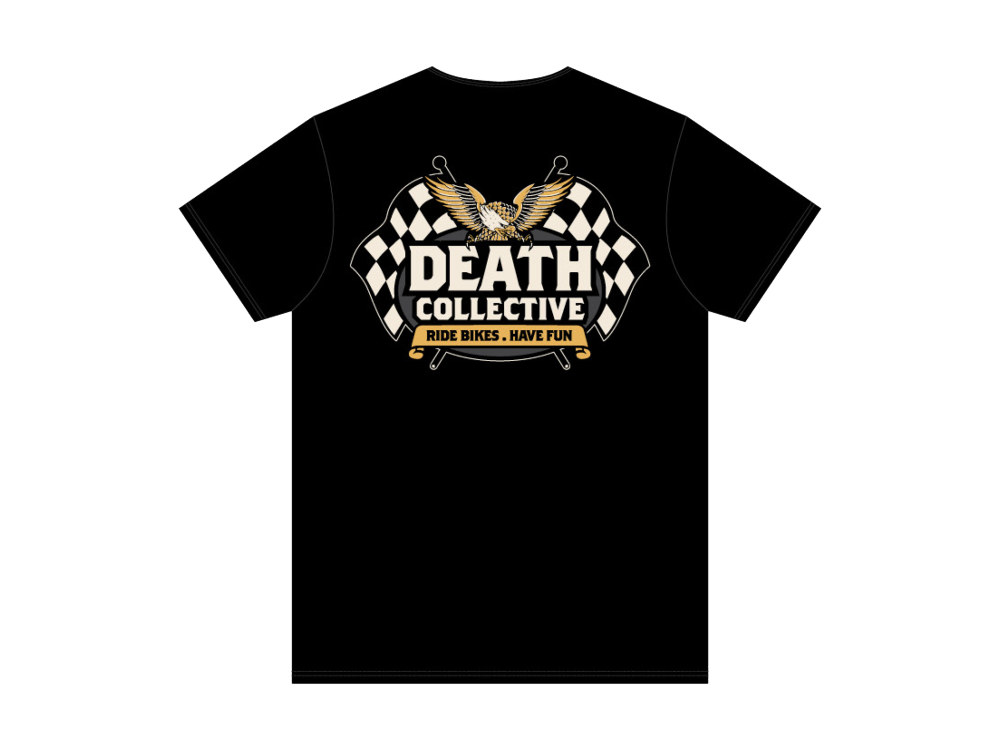 Death Collective Speedway T-Shirt – Black. Medium