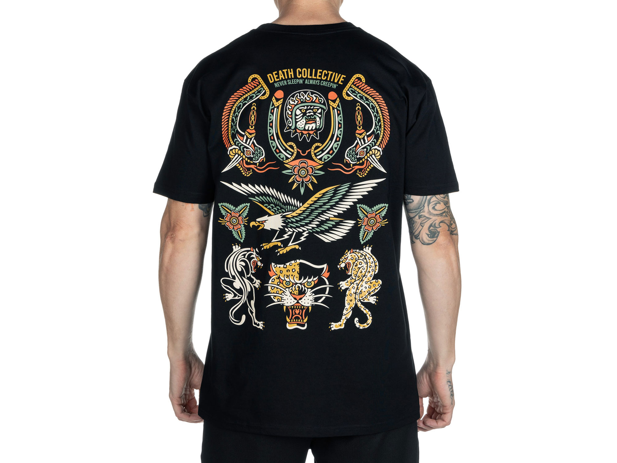 Death Collective Tatty T-Shirt – Black. X-Large