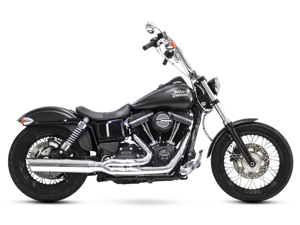 Fat Cat 2-into-1 Exhaust - Chrome. Fits Dyna 2006-2017.  </P><P>
