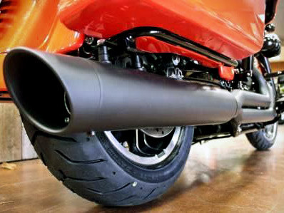 Billet Cat 2-into-1 Exhaust - Black. Fits Touring 2017up.