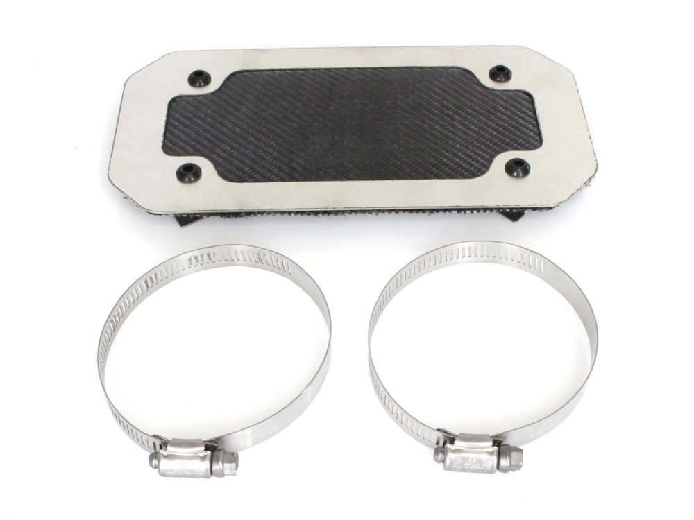 8in. Universal Flexible Exhaust Heatshield - Brushed / Onyx Black.