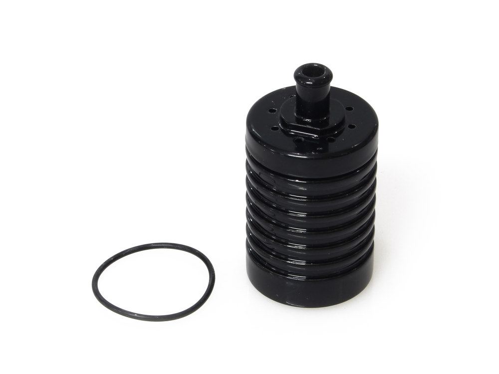 4 Stage Vented Catch Can – Black. Fits External Breather Systems.
