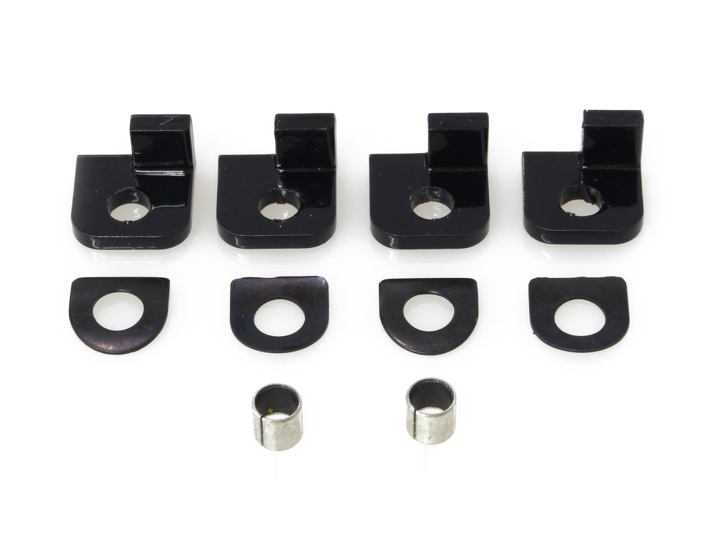 Footpeg Adapters – Black. Fits Earlier Style Footpegs to Softail 2018up.