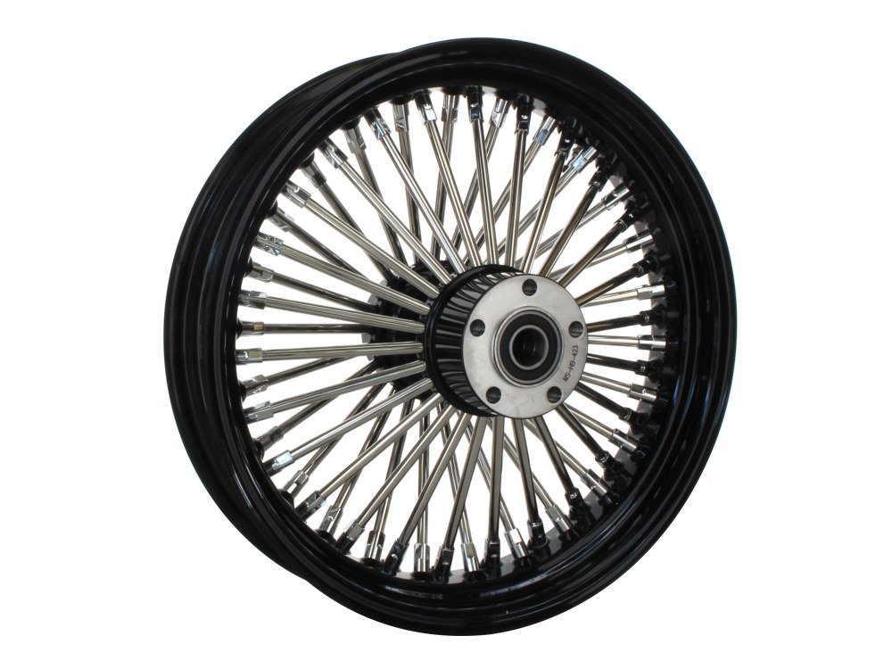 16in. x 3.5in. Mammoth Fat Spoke Rear Wheel - Gloss Black & Chrome. Fits Softail 2011up.
