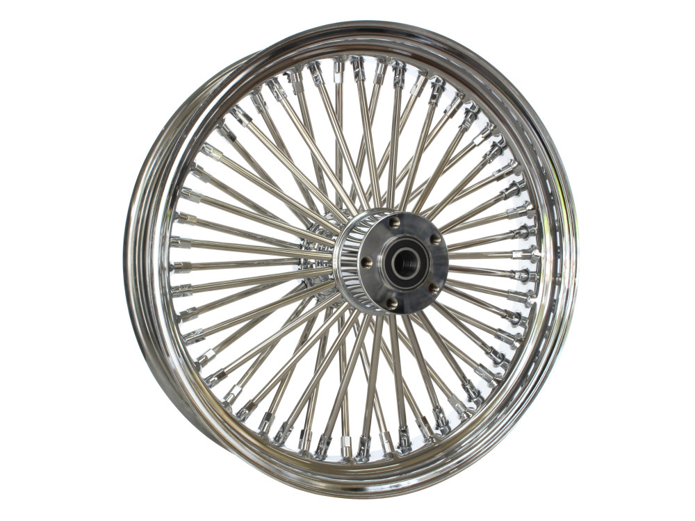 18in. x 3.5in. Mammoth Fat Spoke Rear Wheel – Chrome. Fits Softail 2000-2007, Dyna 2000-2005, Sportster 2000-2004 & Touring 2000-2001.