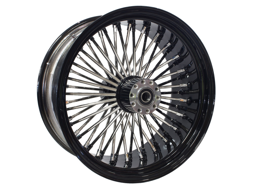 18in. x 8.5in. Mammoth Fat Spoke Rear Wheel – Gloss Black & Chrome. Fits Breakout, Fat Boy & FXDR 2018up Models with ABS.