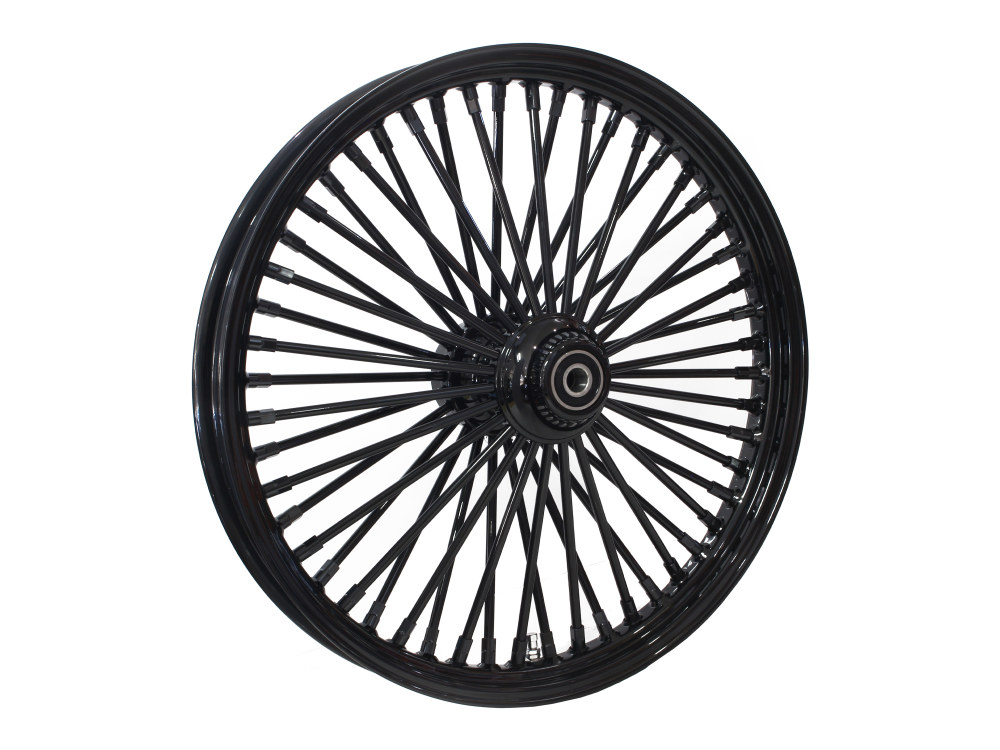 21in. x 2.15in. Mammoth Fat Spoke Front Wheel – Gloss Black. Fits FX Softail 2000-2006 & Dyna Wide Glide 2000-2005.