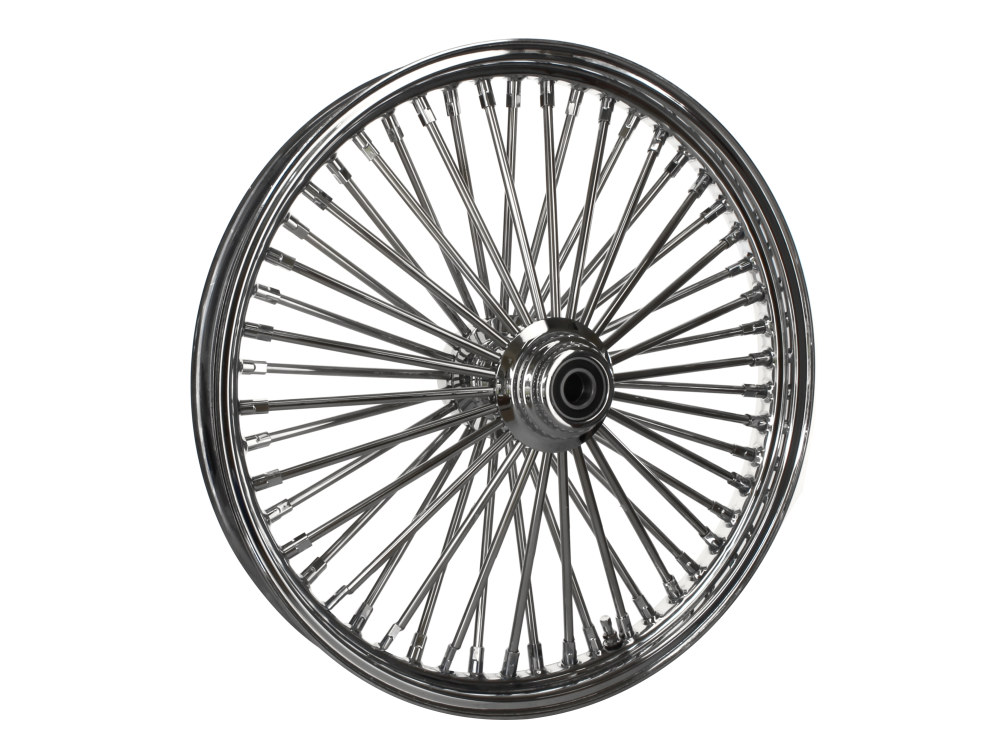21in. x 2.15in. Mammoth Fat Spoke Front Wheel – Chrome. Fits Sportster 2000-2007 & Dyna 2000-2005.