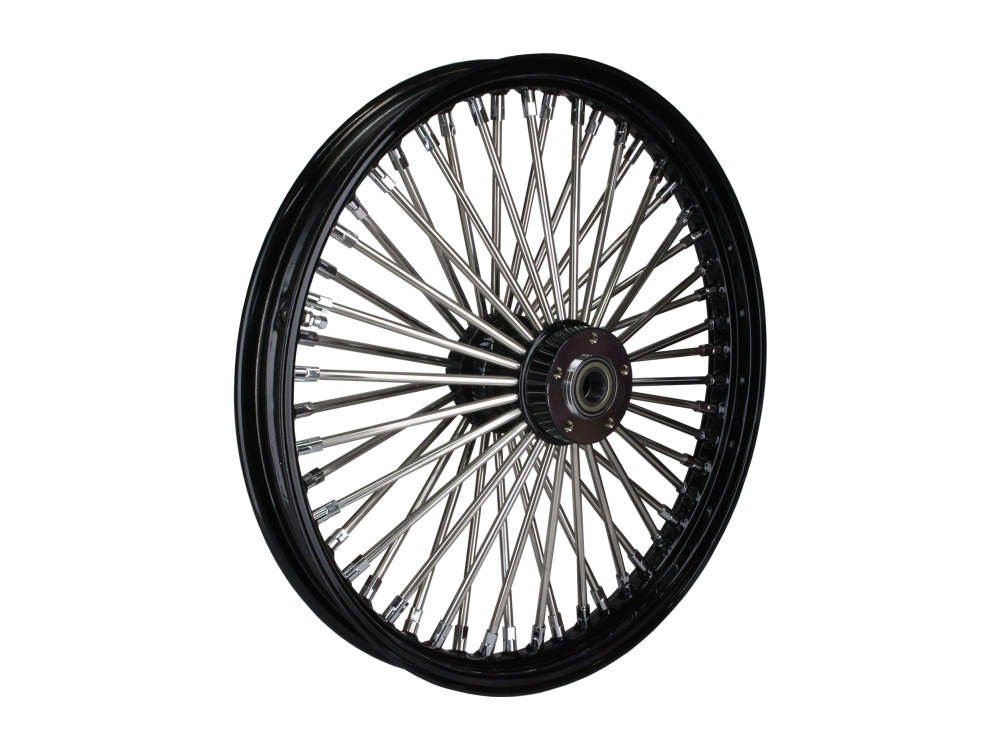 21in. x 2.15in. Mammoth Fat Spoke Front Wheel - Gloss Black & Chrome. Fits Rocker 2008-2011 & Sportster 2008-2021