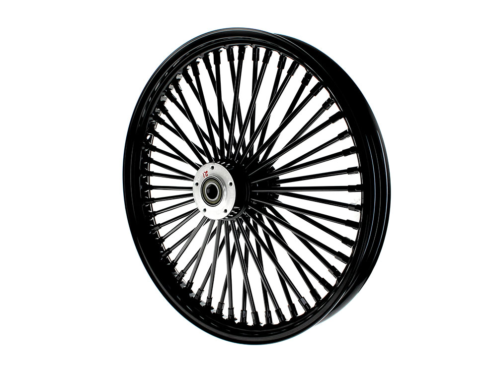 21in. x 2.15in. Mammoth Fat Spoke Front Wheel - Gloss Black. Fits Dual Disc Mid Glide Dyna Low Rider 2014-2017 & Low Rider S 2020up & Low Rider ST 2022up