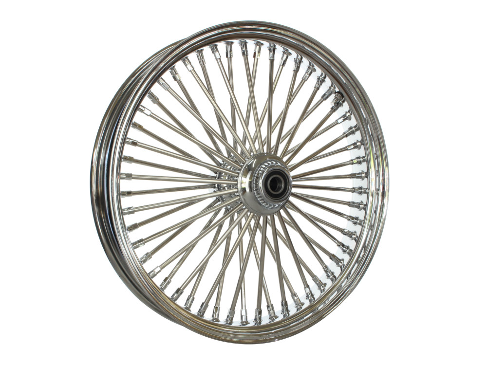 21in. x 3.5in. Mammoth Fat Spoke Front Wheel - Chrome. Fits FL Softail 2000-2006.