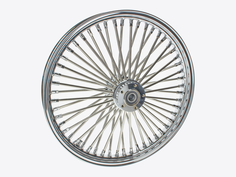 21in. x 3.5in. Mammoth Fat Spoke Front Wheel – Chrome. Fits FL Softail 2007-2010.
