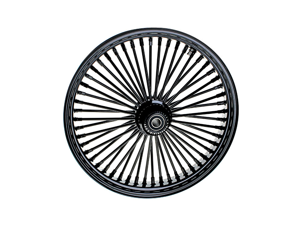 21in. x 3.5in. Mammoth Fat Spoke Front Wheel - Gloss Black. Fits Fatboy 2018up