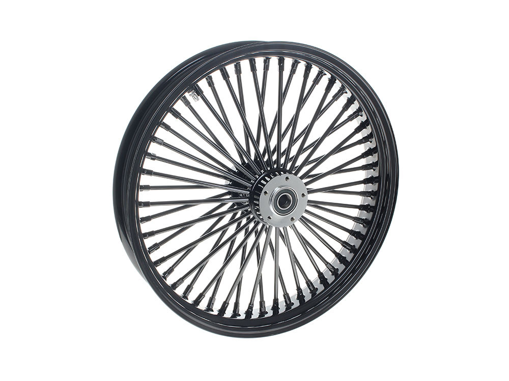 21in. x 3.5in. Mammoth Fat Spoke Front Wheel - Gloss Black. Fits Dual Disc Dyna Fat Bob 2012-2017 & CVO Pro Street Breakout 2016-2017