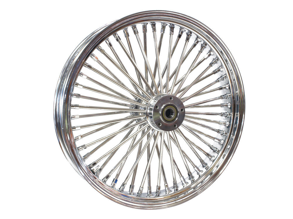 21in. x 3.5in. Mammoth Fat Spoke Front Wheel - Chrome. Fits Fits Dual Disc Dyna Fat Bob 2012-2017 & CVO Pro Street Breakout 2016-2017