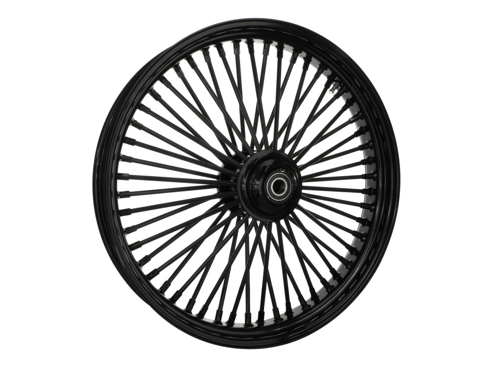 23in. x 3.5in. Mammoth Fat Spoke Front Wheel – Gloss Black. Fits Touring 2008up.