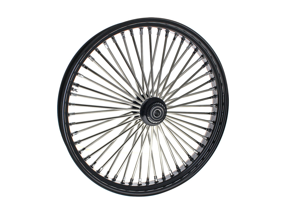 26in. x 3.5in. Mammoth Fat Spoke Front Wheel – Gloss Black & Chrome. Fits Softail Breakout 2013up.