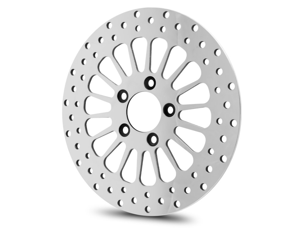 11.8in. Front Super Spoke SS2 Disc Rotor - Polished. Fits Dyna 2006-2017, Softail 2015up, Sportster 2014-2021 & Some Touring 2008-2023