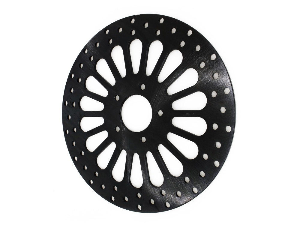 11.8in. Front Super Spoke SS2 Disc Rotor - Black. Fits Dyna 2006-2017, Softail 2015up, Sportster 2014-2021 & Some Touring 2008-2023
