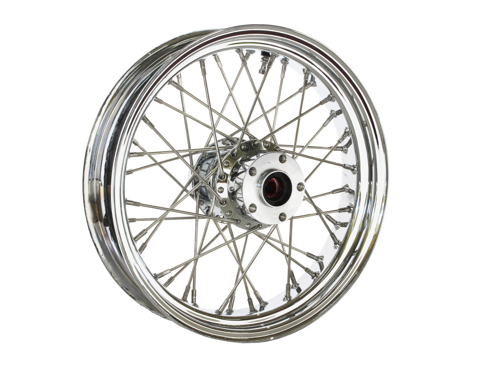 18in. x 3.5in. Rear 40 Spoke Cross Laced Wheel - Chrome. Fits Softail 2011up.
