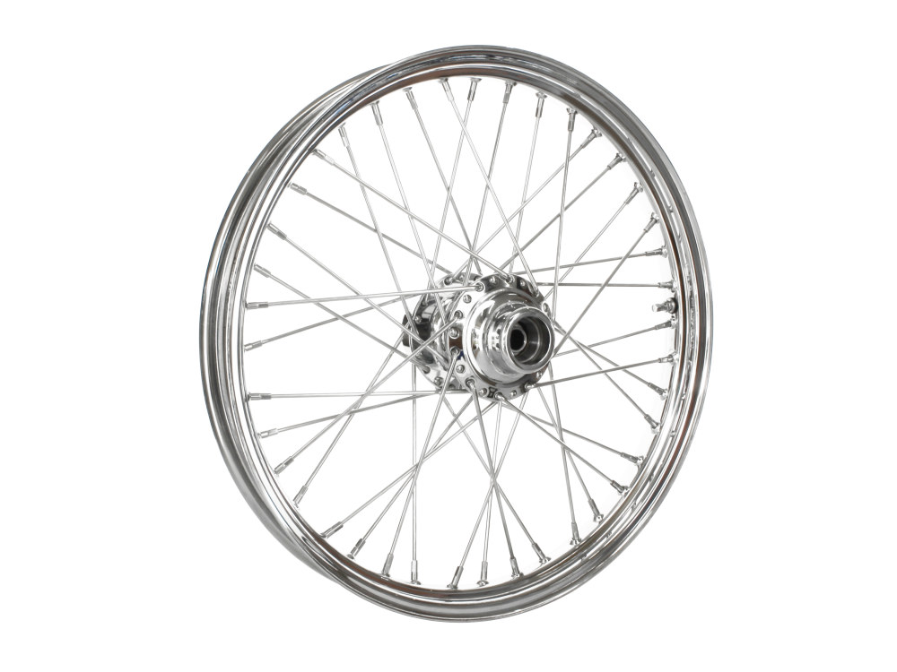 21in. x 2.15in. 40 Spoke Cross Laced Front Wheel – Chrome. Fits Rocker 2008-2011 & Sportster 2008-2021