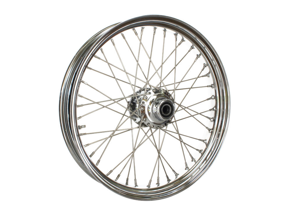 21in. x 3.5in. 40 Spoke Cross Laced Front Wheel - Chrome. Fits FX Softail 2011-2015