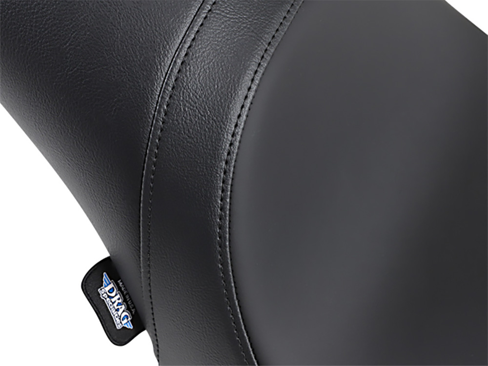 Drag Specialties Predator Dual Seat – Smooth Solar Leather Black. Fits Softail 2000-2017 with 130 or 150 OEM Rear Tyre