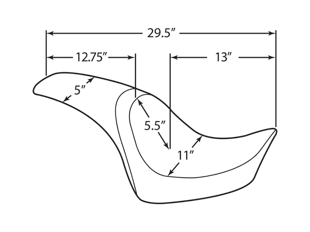 Drag Specialties Predator Dual Seat – Smooth Solar Leather Black. Fits Softail 2000-2017 with 130 or 150 OEM Rear Tyre