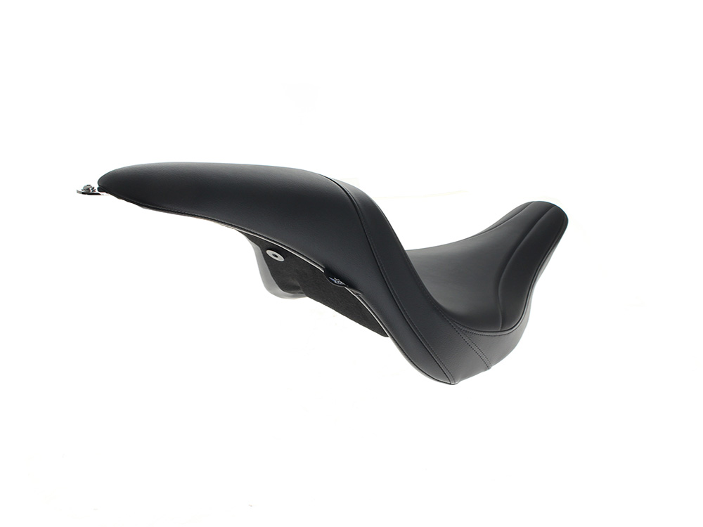 Drag Specialties Predator Dual Seat – Smooth Solar Leather Black. Fits Softail Breakout 2013-2017