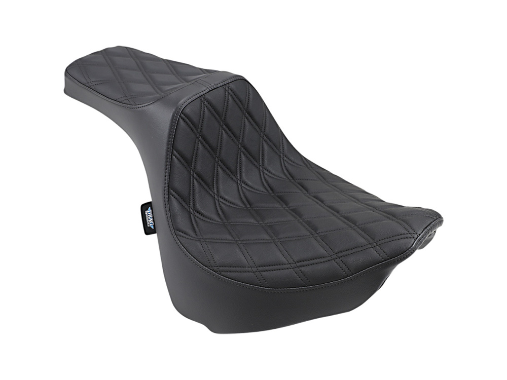 Predator 3 Dual Seat with Black Double Diamond Lattice Stitch. Fits Fat Bob 2018-2024