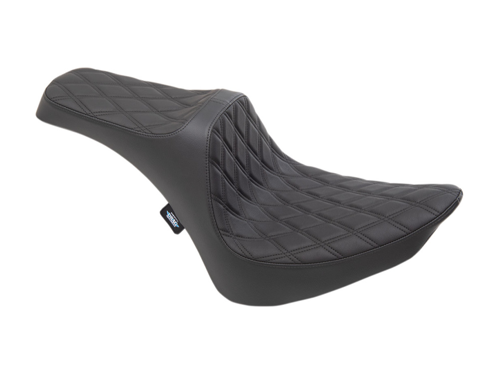 Predator 3 Dual Seat with Black Double Diamond Lattice Stitch. Fits Softail 1984-1999