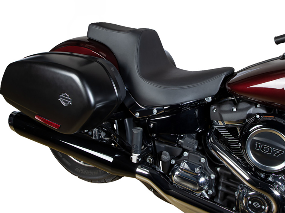 Drag Specialties Predator 3 Dual Seat – Smooth Black. Fits Sport Glide & Low Rider 2018up, Low Rider S 2020up & Low Rider ST 2022up