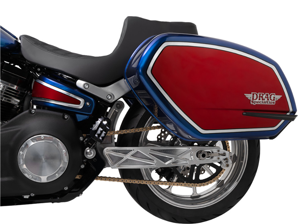 Drag Specialties Predator 3 Dual Seat with Black Double Diamond Lattice Stitch. Fits Sport Glide & Low Rider 2018up, Low Rider S 2020up & Low Rider ST 2022up