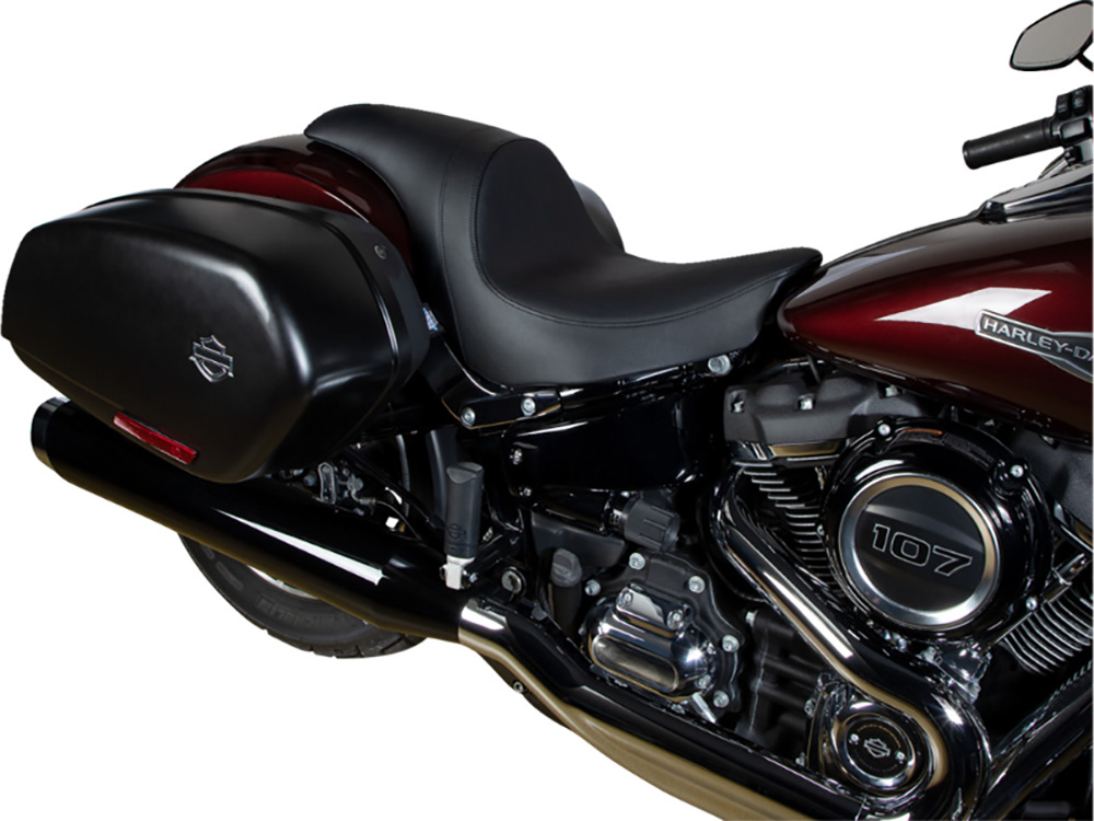 Drag Specialties Performance Predator Dual Seat – Smooth Black. Fits Sport Glide & Low Rider 2018up, Low Rider S 2020up & Low Rider ST 2022up