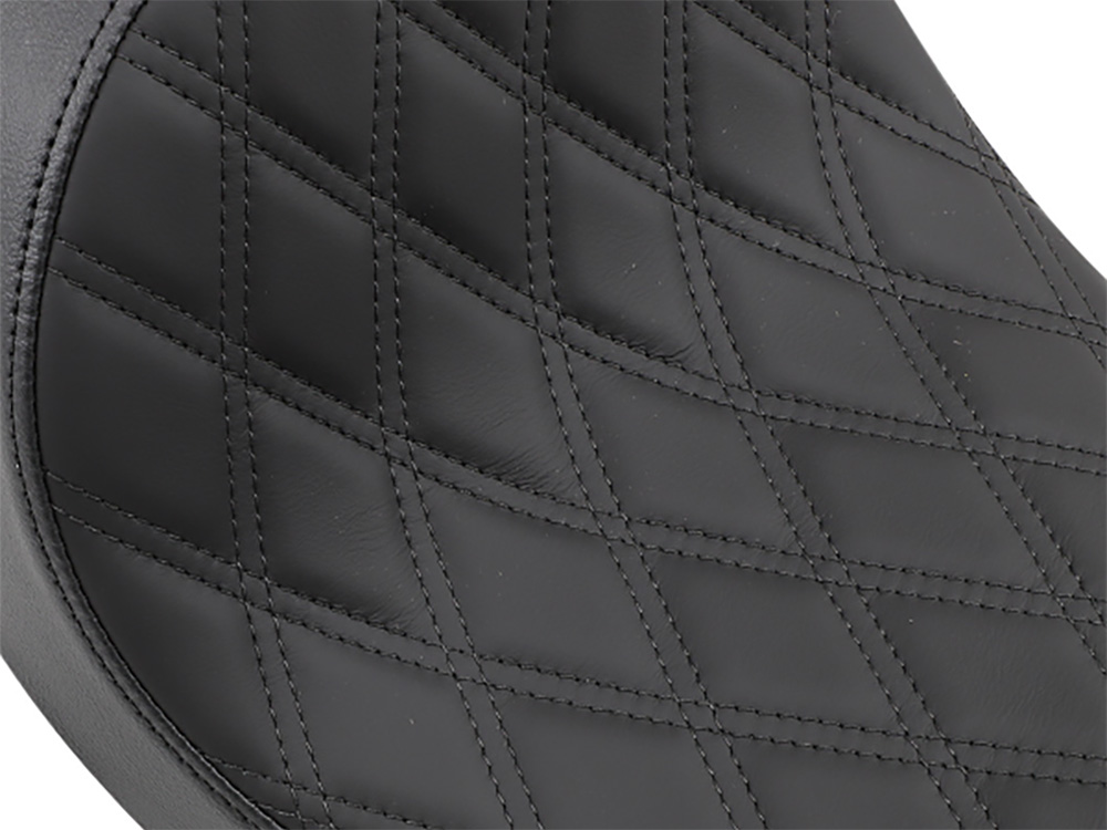 Drag Specialties 3/4 Low Solo Seat with Black Diamond Lattice Stitch. Fits Dyna 2006-2017