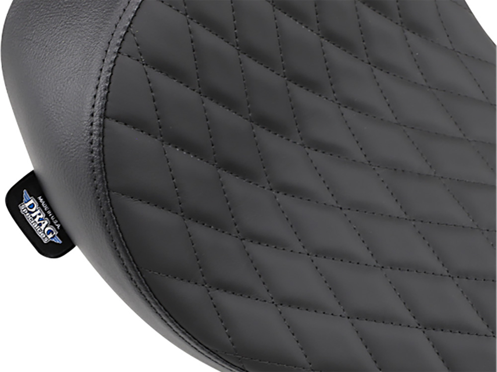 Drag Specialties Solo Seat with Black Diamond Lattice Stitch. Fits Dyna 2006-2017