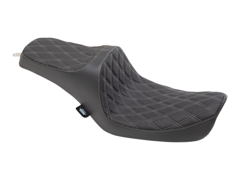 Predator 3 Dual Seat with Silver Double Diamond Lattice Stitch. Fits Dyna 1996-2003