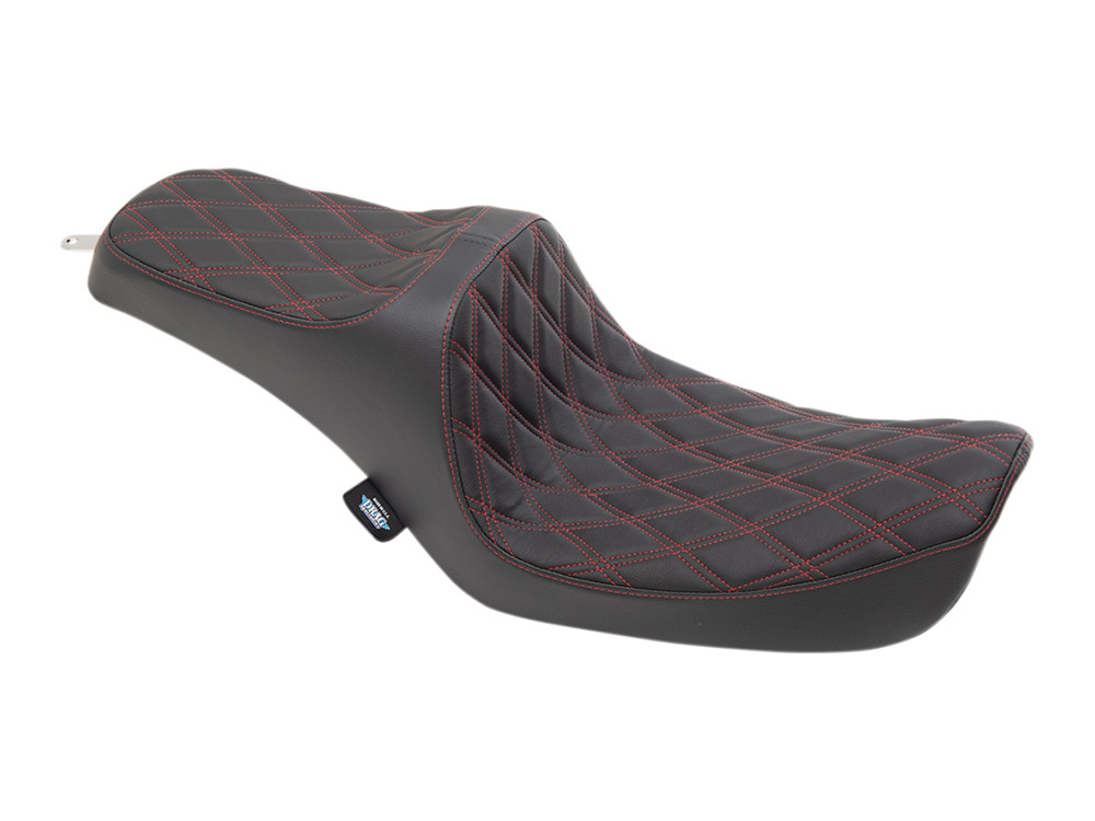 Predator 3 Dual Seat with Red Double Diamond Lattice Stitch. Fits Dyna 1996-2003