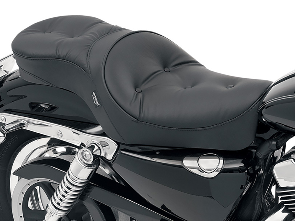 Drag Specialties Low Profile Dual Touring Seat with Pillow Stitch. Fits Sportster 2004-2021